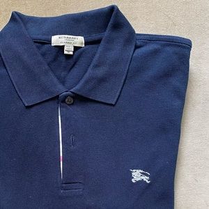 Burberry London Classic Fit Men’s Polo - Size M, Dark Blue